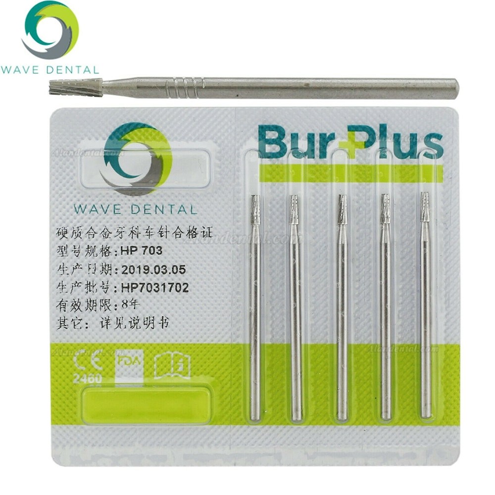 10Pcs HP 702 Bur Dental Carbide Taper Fissure Cross Cut Burs